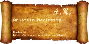 Arnstein Marinetta névjegykártya